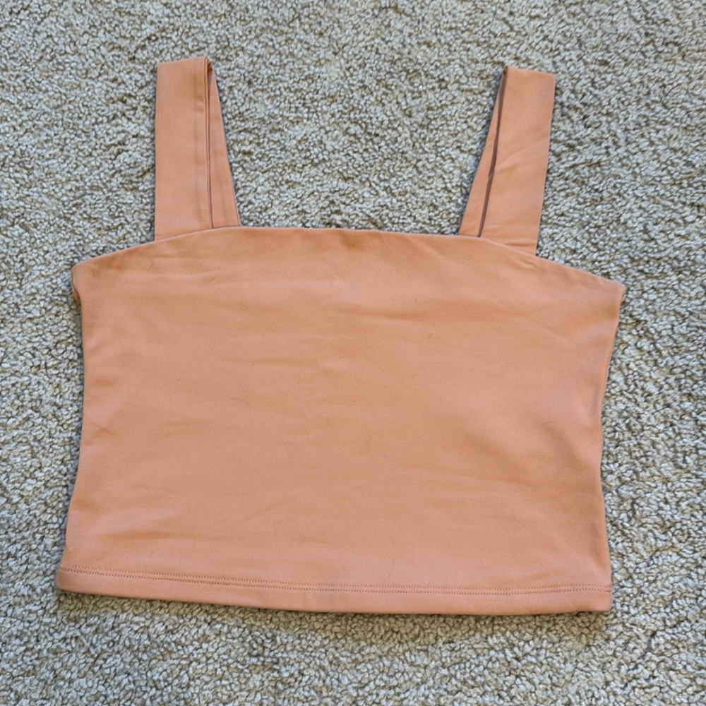 Abercrombie Square Neck Crop Top in Peach
